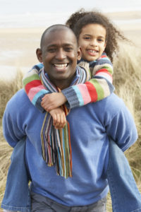 Black Family on a beach